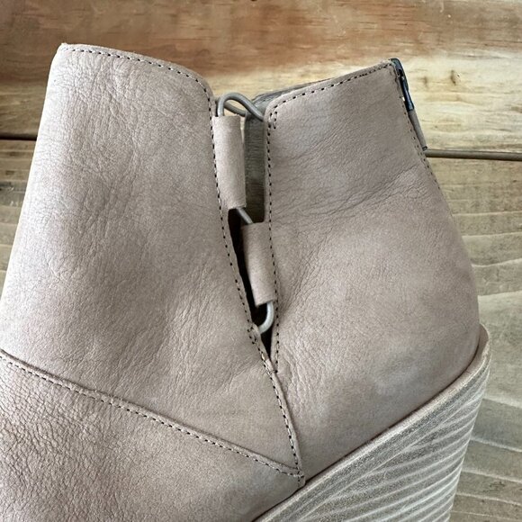 NWOB Eileen Fisher Tote‎ Nubuck Leather Ankle Bootie 9 Stacked Heel - Picture 5 of 9